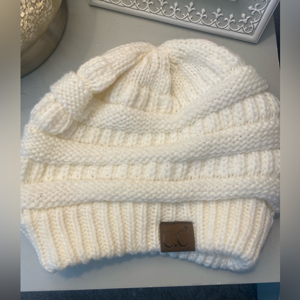 Cream CC Beanie